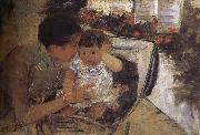 Mary Cassatt Susan is take care of the kid painting